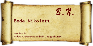 Bede Nikolett névjegykártya